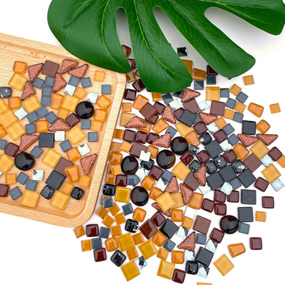 1.1LB Yellow Mixed Irregular Crystal Glass Mosaic Tiles for Crafts - Perfect for Mosaic Art Projects, Puzzles, and Home Décor