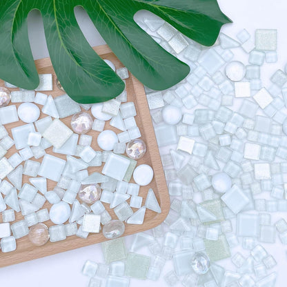 1.1LB Yellow Mixed Irregular Crystal Glass Mosaic Tiles for Crafts - Perfect for Mosaic Art Projects, Puzzles, and Home Décor