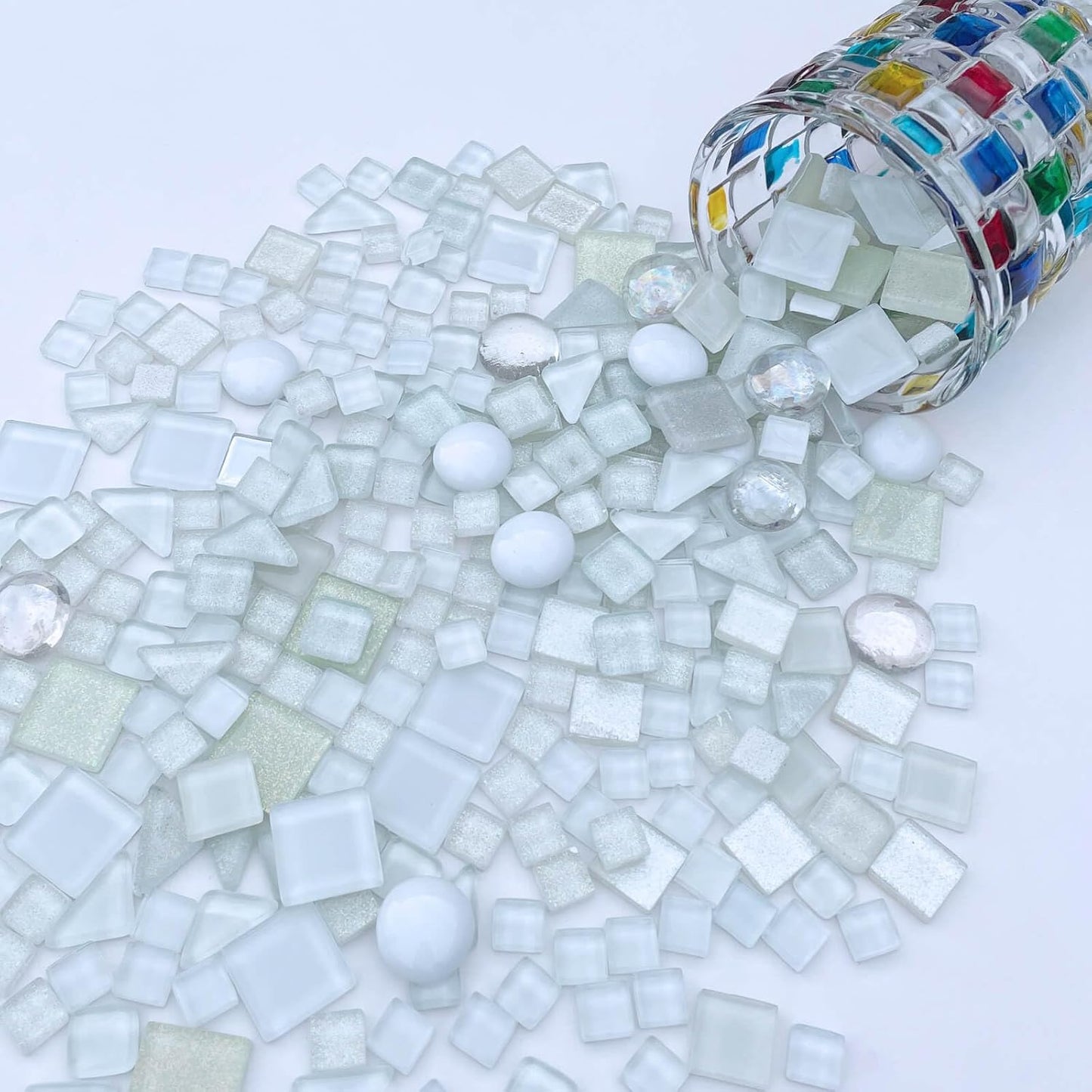 1.1LB Yellow Mixed Irregular Crystal Glass Mosaic Tiles for Crafts - Perfect for Mosaic Art Projects, Puzzles, and Home Décor