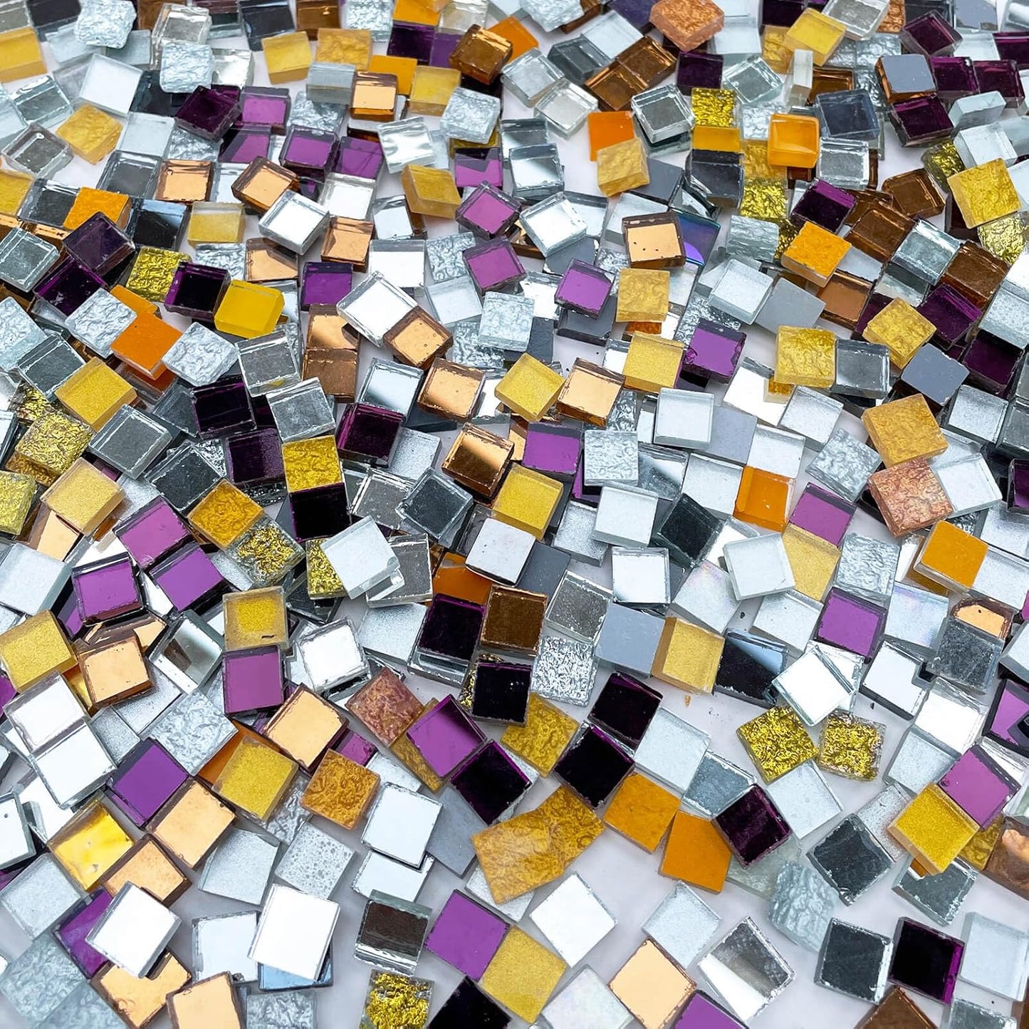 1.1LB Yellow Mixed Irregular Crystal Glass Mosaic Tiles for Crafts - Perfect for Mosaic Art Projects, Puzzles, and Home Décor