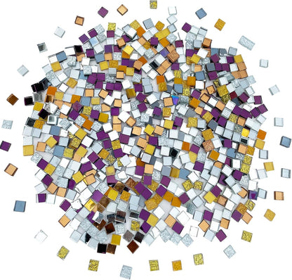 1.1LB Yellow Mixed Irregular Crystal Glass Mosaic Tiles for Crafts - Perfect for Mosaic Art Projects, Puzzles, and Home Décor