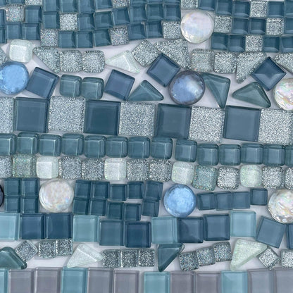 1.1LB Yellow Mixed Irregular Crystal Glass Mosaic Tiles for Crafts - Perfect for Mosaic Art Projects, Puzzles, and Home Décor