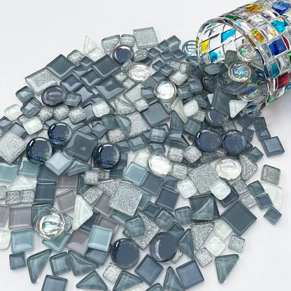 1.1LB Yellow Mixed Irregular Crystal Glass Mosaic Tiles for Crafts - Perfect for Mosaic Art Projects, Puzzles, and Home Décor