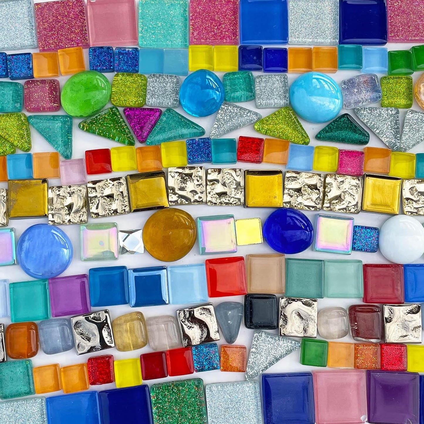 1.1LB Yellow Mixed Irregular Crystal Glass Mosaic Tiles for Crafts - Perfect for Mosaic Art Projects, Puzzles, and Home Décor