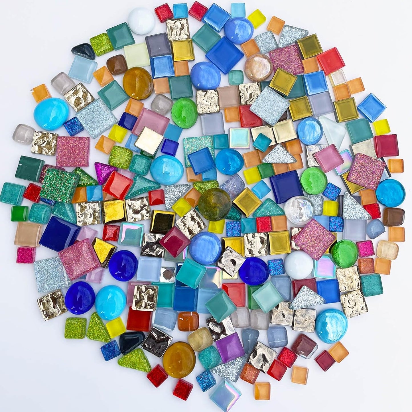1.1LB Yellow Mixed Irregular Crystal Glass Mosaic Tiles for Crafts - Perfect for Mosaic Art Projects, Puzzles, and Home Décor