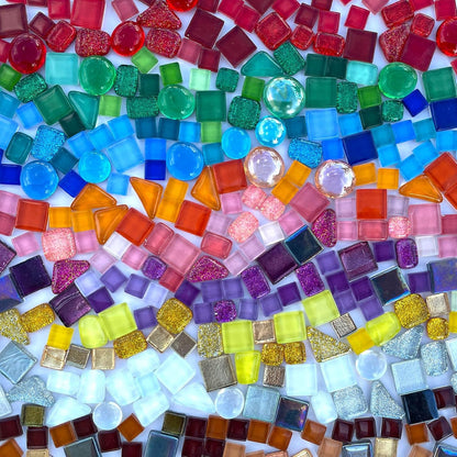 1.1LB Yellow Mixed Irregular Crystal Glass Mosaic Tiles for Crafts - Perfect for Mosaic Art Projects, Puzzles, and Home Décor