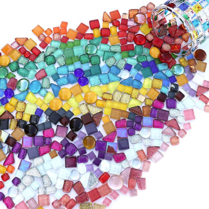 1.1LB Yellow Mixed Irregular Crystal Glass Mosaic Tiles for Crafts - Perfect for Mosaic Art Projects, Puzzles, and Home Décor