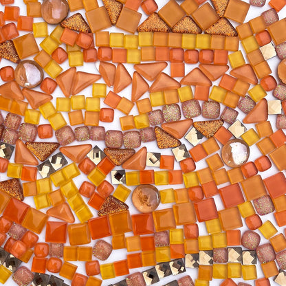1.1LB Yellow Mixed Irregular Crystal Glass Mosaic Tiles for Crafts - Perfect for Mosaic Art Projects, Puzzles, and Home Décor