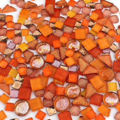 1.1LB Yellow Mixed Irregular Crystal Glass Mosaic Tiles for Crafts - Perfect for Mosaic Art Projects, Puzzles, and Home Décor