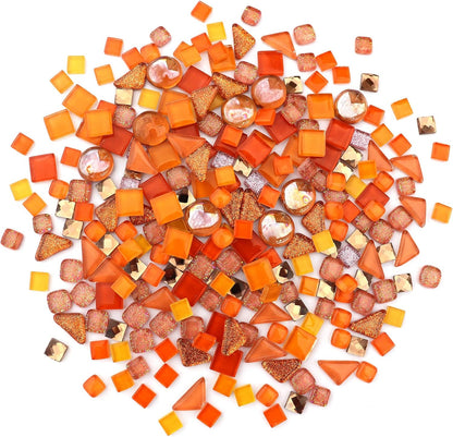 1.1LB Yellow Mixed Irregular Crystal Glass Mosaic Tiles for Crafts - Perfect for Mosaic Art Projects, Puzzles, and Home Décor