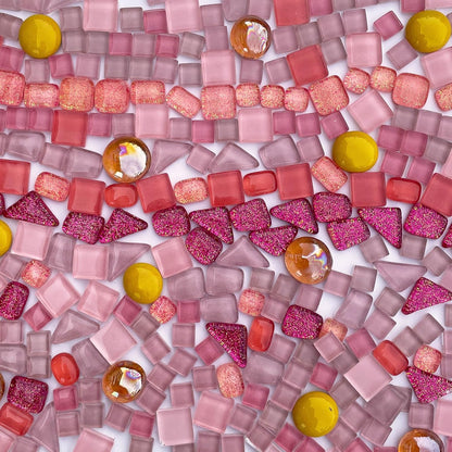 1.1LB Yellow Mixed Irregular Crystal Glass Mosaic Tiles for Crafts - Perfect for Mosaic Art Projects, Puzzles, and Home Décor