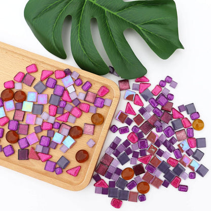 1.1LB Yellow Mixed Irregular Crystal Glass Mosaic Tiles for Crafts - Perfect for Mosaic Art Projects, Puzzles, and Home Décor