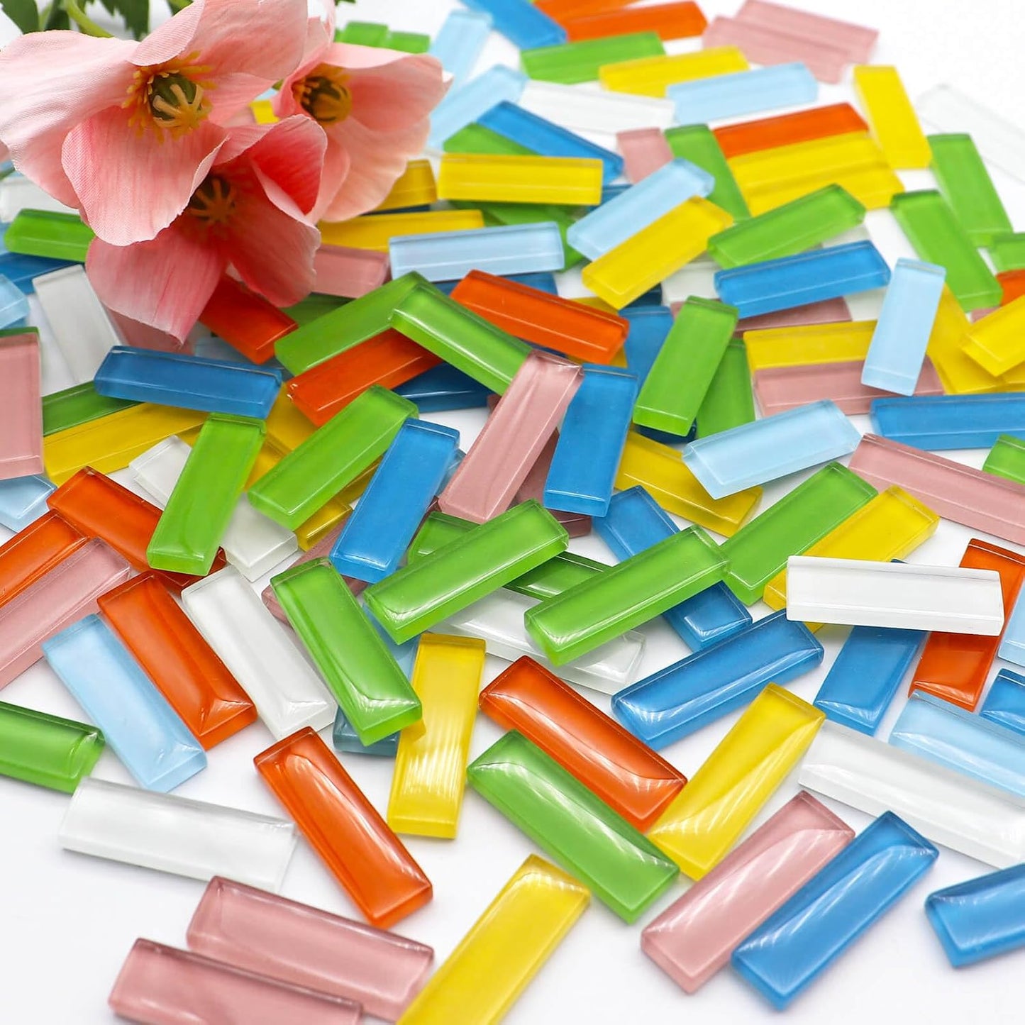 1.1LB Yellow Mixed Irregular Crystal Glass Mosaic Tiles for Crafts - Perfect for Mosaic Art Projects, Puzzles, and Home Décor