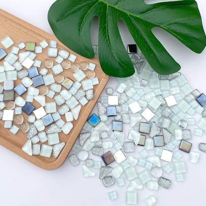 1.1LB Yellow Mixed Irregular Crystal Glass Mosaic Tiles for Crafts - Perfect for Mosaic Art Projects, Puzzles, and Home Décor