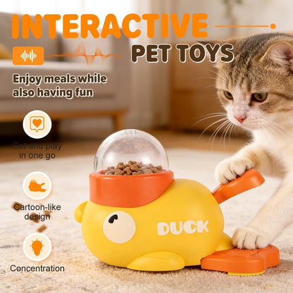 Dog Interactive Treat Dispenser, 2026 New Yellow Duck Cat Treat Dispenser, Interactive Dog Food Dispenser with Button, Dog Slow Feeder Prevents Bloating for Small & Large Cats Dogs (1Pcs)