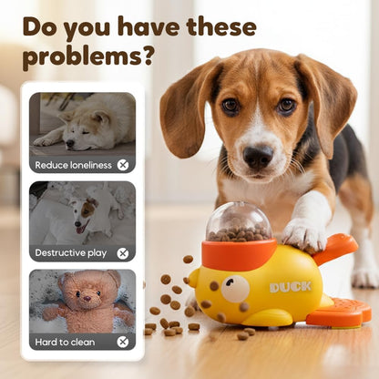 Dog Interactive Treat Dispenser, 2026 New Yellow Duck Cat Treat Dispenser, Interactive Dog Food Dispenser with Button, Dog Slow Feeder Prevents Bloating for Small & Large Cats Dogs (1Pcs)