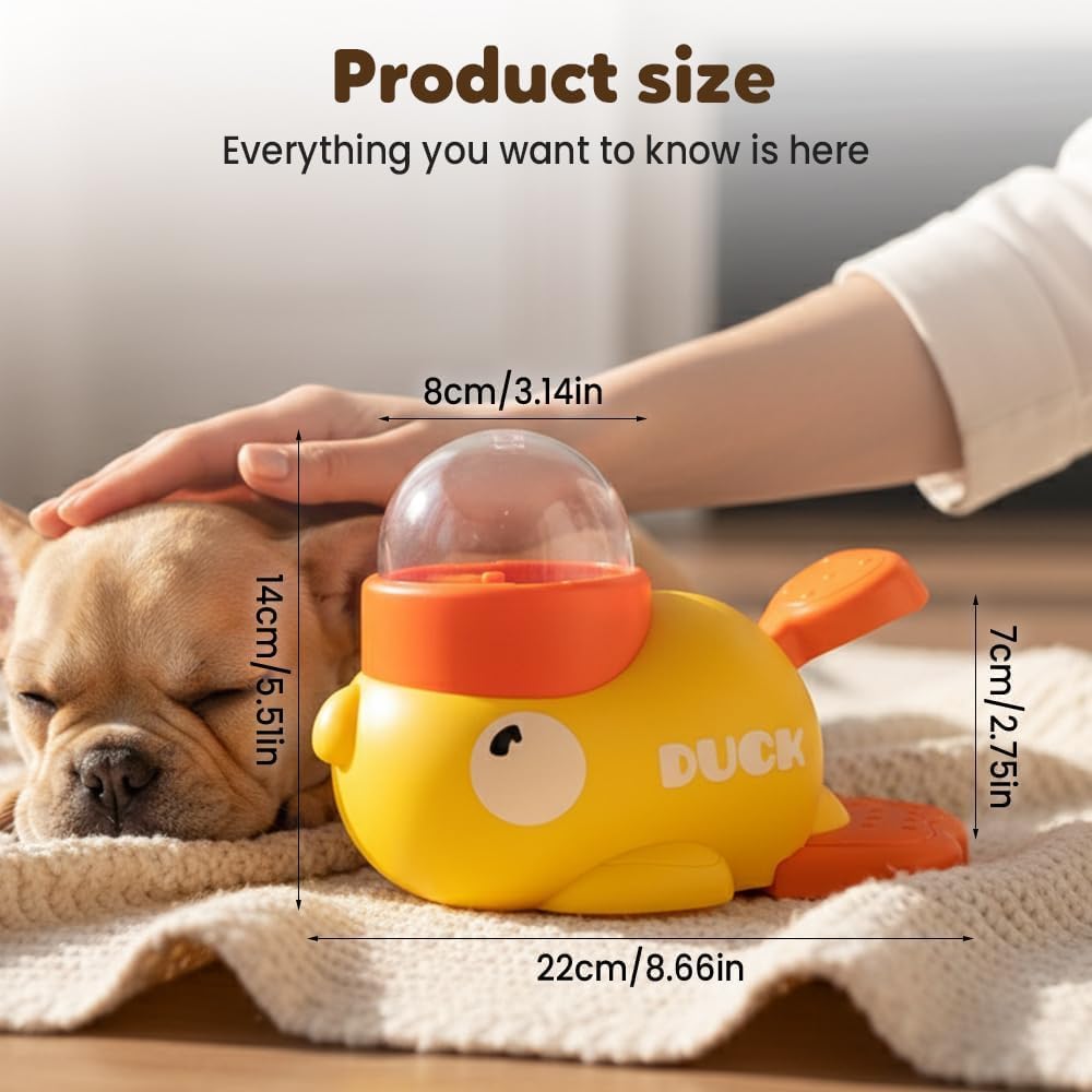 Dog Interactive Treat Dispenser, 2026 New Yellow Duck Cat Treat Dispenser, Interactive Dog Food Dispenser with Button, Dog Slow Feeder Prevents Bloating for Small & Large Cats Dogs (1Pcs)