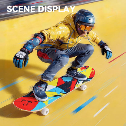 Cartoon Professional Double Kick Skateboard, 31 inch Maple Deck, ABEC-11 Bearings, 95A PU Wheels