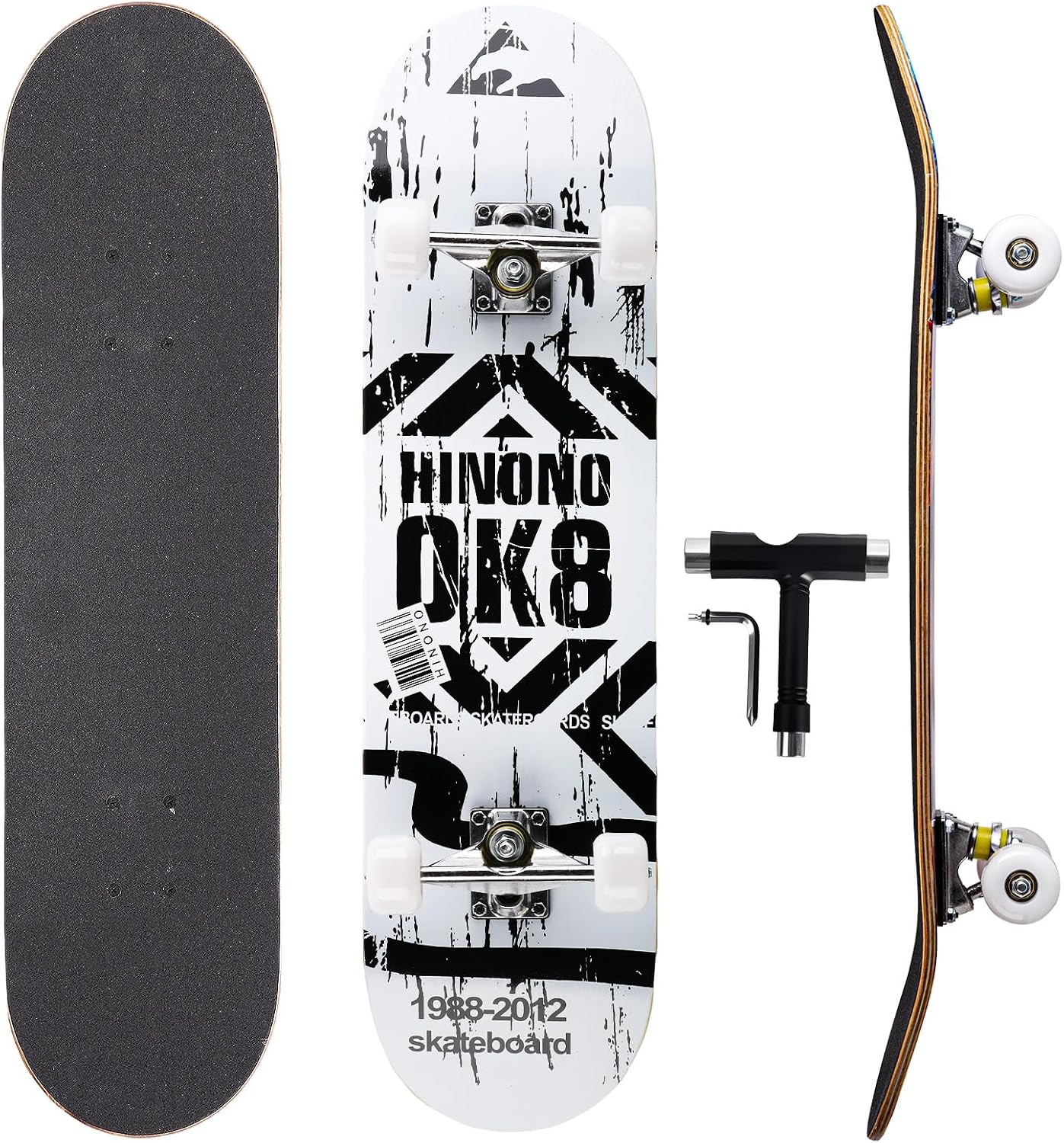 Cartoon Professional Double Kick Skateboard, 31 inch Maple Deck, ABEC-11 Bearings, 95A PU Wheels