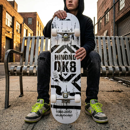 Cartoon Professional Double Kick Skateboard, 31 inch Maple Deck, ABEC-11 Bearings, 95A PU Wheels