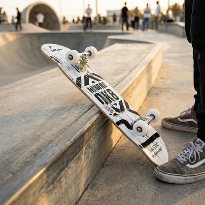 Cartoon Professional Double Kick Skateboard, 31 inch Maple Deck, ABEC-11 Bearings, 95A PU Wheels
