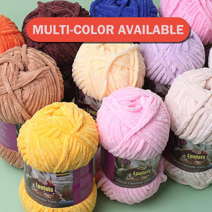 Baby Blanket Yarn for Crocheting Soft - 3 Pack of 100g/3.5oz Chunky Chenille Yarn for Knitting Blankets Amigurumi - #6 Super Bulky - 261 Yards Thick Plush Yarns (3, Yellow)