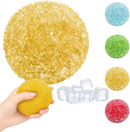 Crunchy Bread Squishy Stress Ball, 2026 New Ice Skin Fidget Sensory Toy, Waxberry Moldable Crunchy Stress Balls, Slushy Squeeze Ball for Stress Relief(Yellow)