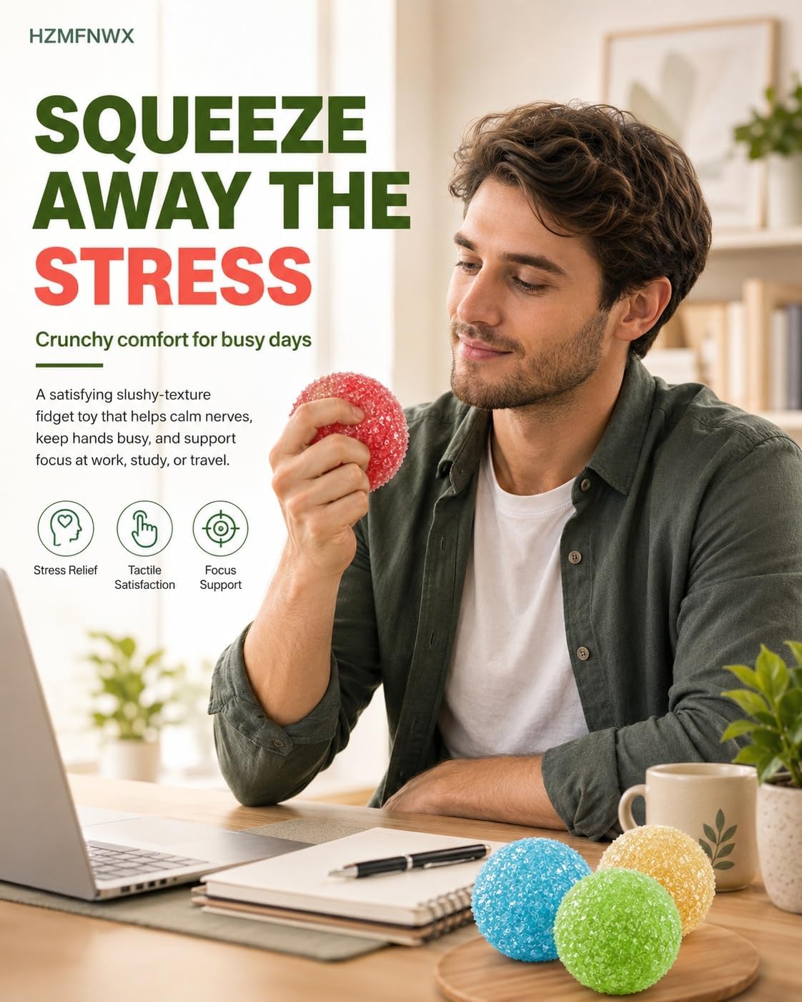 Crunchy Bread Squishy Stress Ball, 2026 New Ice Skin Fidget Sensory Toy, Waxberry Moldable Crunchy Stress Balls, Slushy Squeeze Ball for Stress Relief(Yellow)