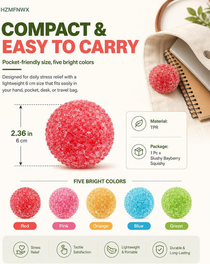 Crunchy Bread Squishy Stress Ball, 2026 New Ice Skin Fidget Sensory Toy, Waxberry Moldable Crunchy Stress Balls, Slushy Squeeze Ball for Stress Relief(Yellow)