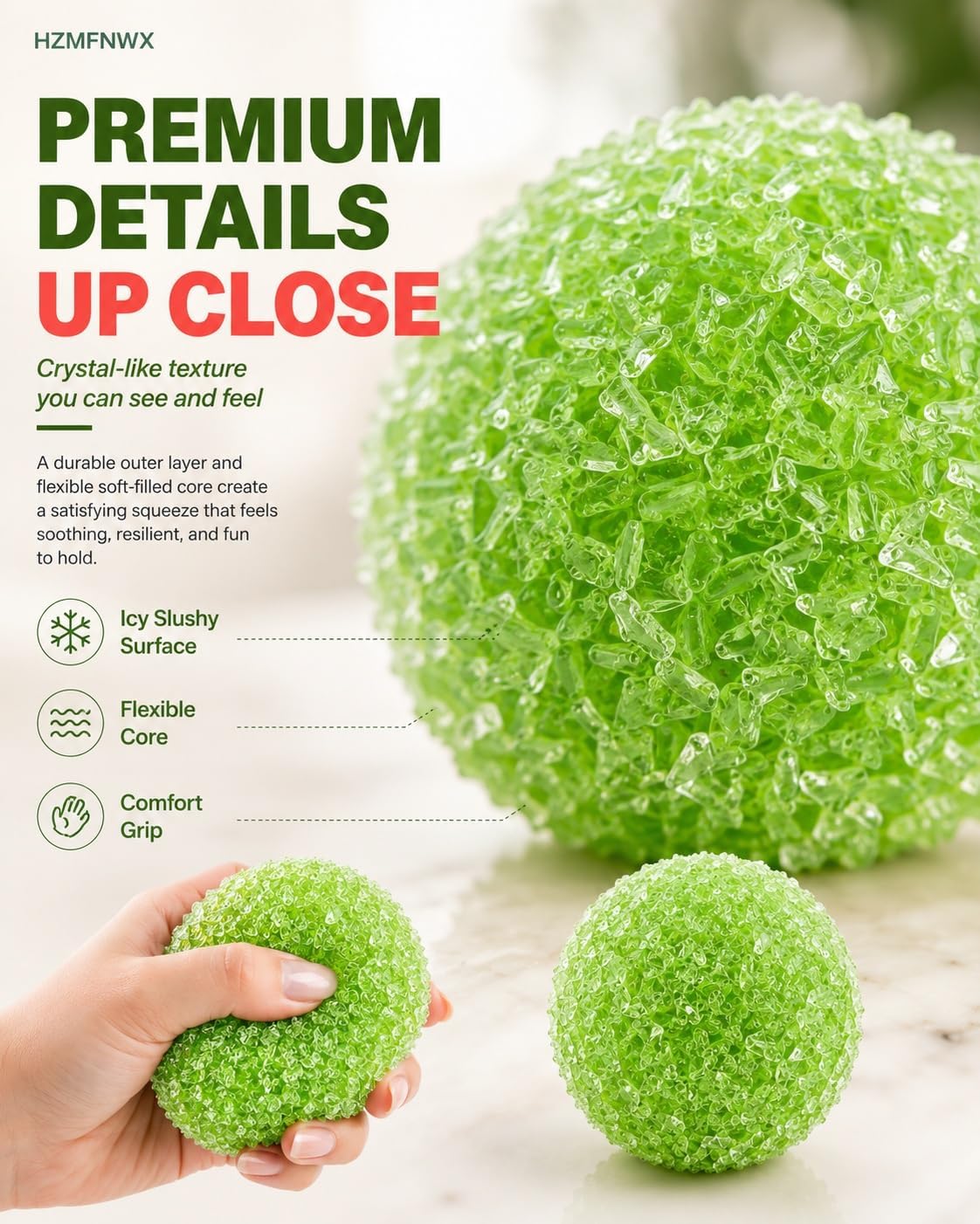 Crunchy Bread Squishy Stress Ball, 2026 New Ice Skin Fidget Sensory Toy, Waxberry Moldable Crunchy Stress Balls, Slushy Squeeze Ball for Stress Relief(Yellow)