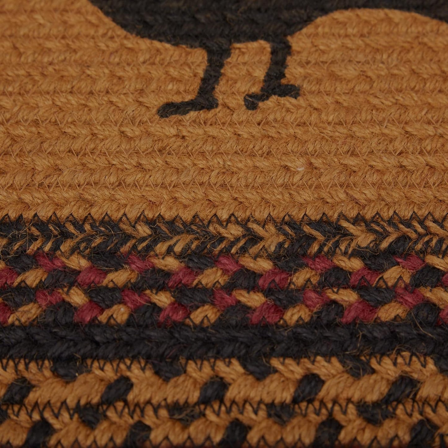 Heritage Farms Primitive Crow Jute Yellow Accent Rug Oval w/Floor Pad 20"x30"