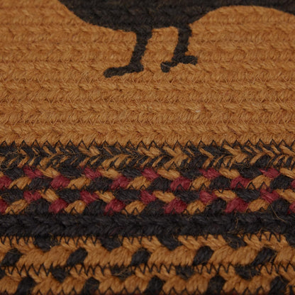 Heritage Farms Primitive Crow Jute Yellow Accent Rug Oval w/Floor Pad 20"x30"