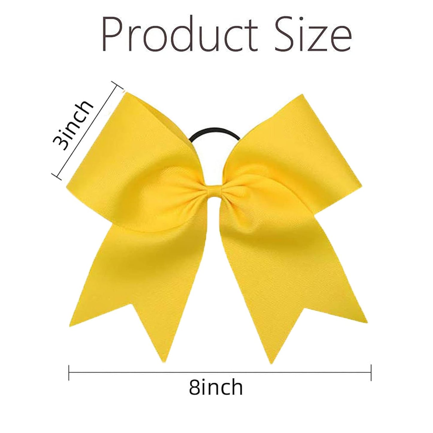 8" Jumbo Large Cheer Bows Ponytail Holder Elastic Band Handmade Boutique Hair Accessories for Cheerleading Teen Girls College Women Sports (1PCS, Yellow)