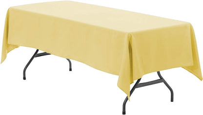 60" W x 102" L Rectangular Premium Seamless Polyester Tablecloth. Table Cloth for Wedding, Home, Party, Restaurant, Hotel for Standard 6 FT Tables - Pastel Yellow