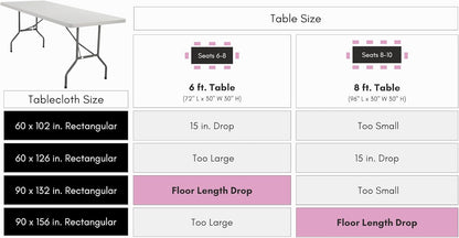 60" W x 102" L Rectangular Premium Seamless Polyester Tablecloth. Table Cloth for Wedding, Home, Party, Restaurant, Hotel for Standard 6 FT Tables - Pastel Yellow