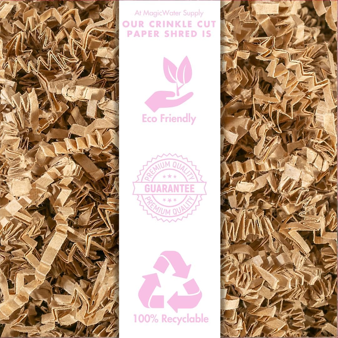 MagicWater Crinkle Cut Paper Gift Basket Filler - 2 LB - Kraft | Shredded Paper Filler, Basket Filler, Gift Boxes, Bridesmaid Gifts, Halloween Stuffers & More – Ideal for All Occasion