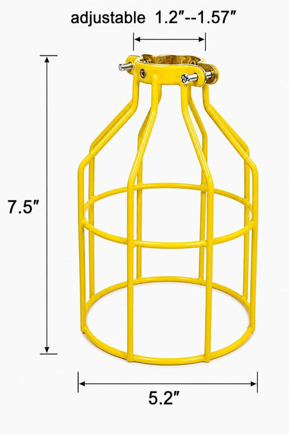 Industrial Vintage Style Metal Lamp Guard Cage for Pendant String Lights and Vintage Lamp Holders Yellow (4)
