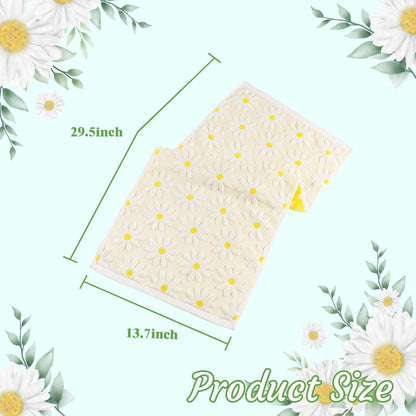 Hand Towels Yellow Summer Spring Floral Daisy for Bathroom | 2 Pack Cotton White Flower Farmhouse Decorative Towels Set for Drying, Cleaning, Cooking, Holiday 13.7'' x 29.5''