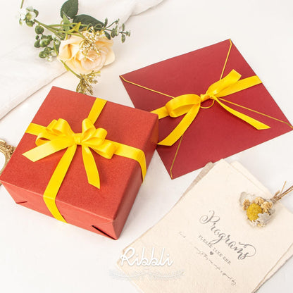 Maize Satin Ribbon 5/8 inch x Continuous 25 Yards,Double Faced Satin Use for Craft, Gift Wrapping, Christmas Ornaments, Hair Bows, Bouquet Bows