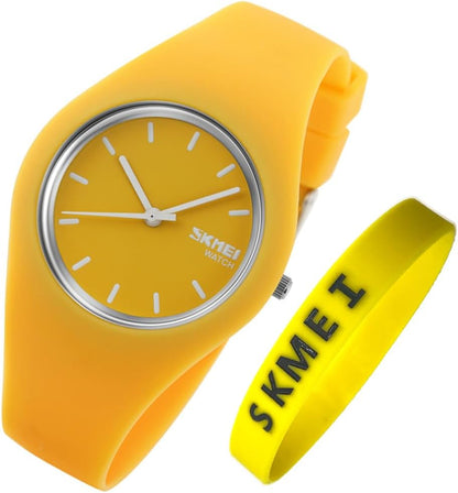 Watches for Young Women Lady Sports Silicone Band Waterproof Fashion Casual Simple Quartz Analog Teens Girls Gift Black Wrist Watch