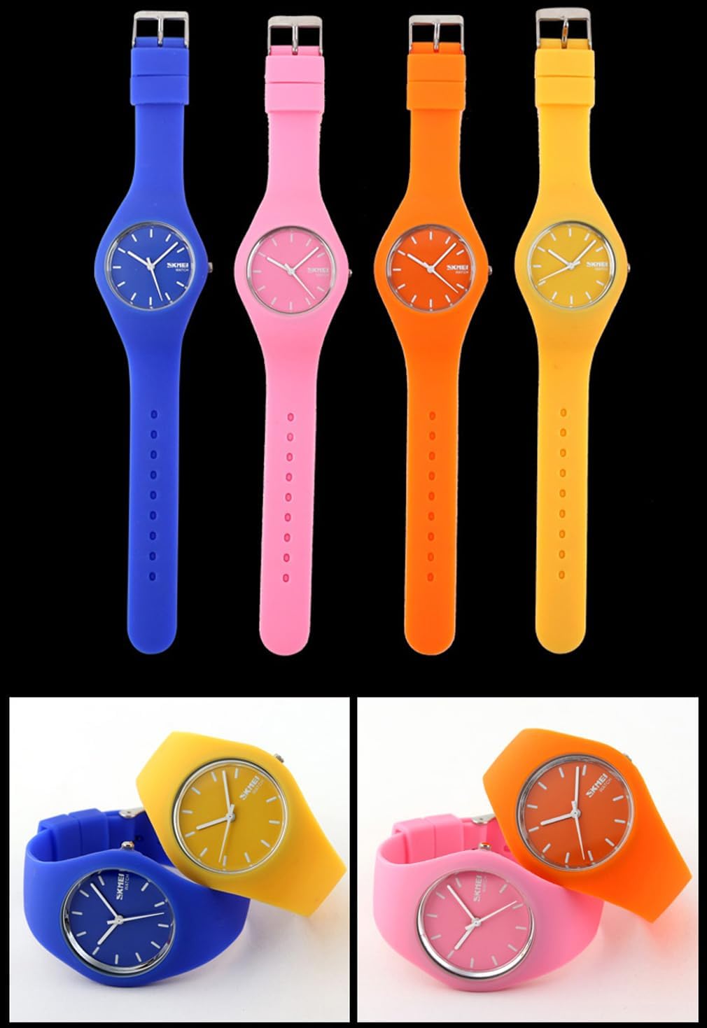 Watches for Young Women Lady Sports Silicone Band Waterproof Fashion Casual Simple Quartz Analog Teens Girls Gift Black Wrist Watch