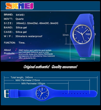 Watches for Young Women Lady Sports Silicone Band Waterproof Fashion Casual Simple Quartz Analog Teens Girls Gift Black Wrist Watch