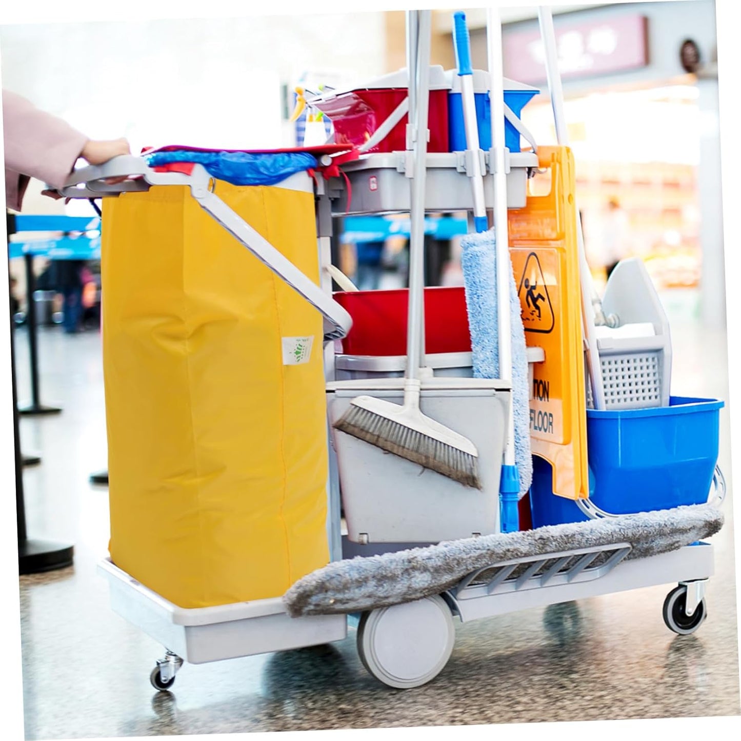 Heavy Duty Housekeeping Cart Replacement Bag Large Capacity Janitorial Cleaning Tote Canvas Laundry and Trash Bag for Commercial Cleaning Use
