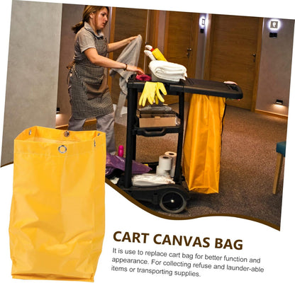 Heavy Duty Housekeeping Cart Replacement Bag Large Capacity Janitorial Cleaning Tote Canvas Laundry and Trash Bag for Commercial Cleaning Use