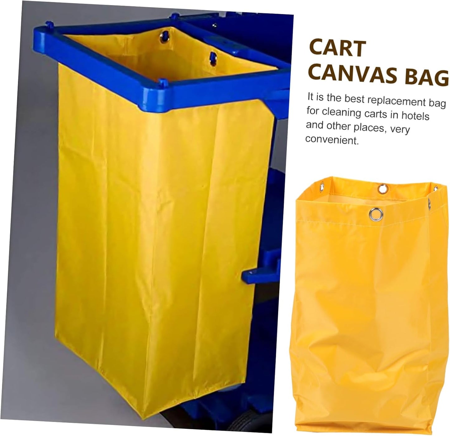 Heavy Duty Housekeeping Cart Replacement Bag Large Capacity Janitorial Cleaning Tote Canvas Laundry and Trash Bag for Commercial Cleaning Use
