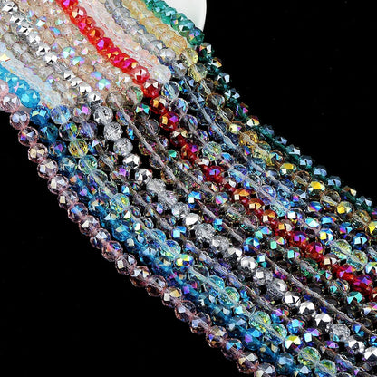 10mm Sparkle Faceted Round Crystal Beads (57-60pcs, Lemon Yellow AB)