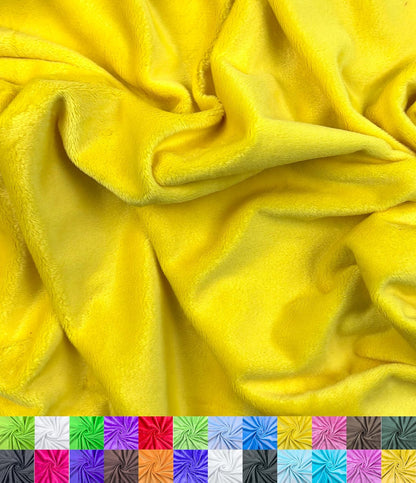 Minky Fabric | Plush, Super Soft, Cuddle | Solid Minky | by The Yard | 60" Wide | Baby Blanket, Change Station Cover, Pillow, Scarf, Beanie (Yellow, Half Yard)
