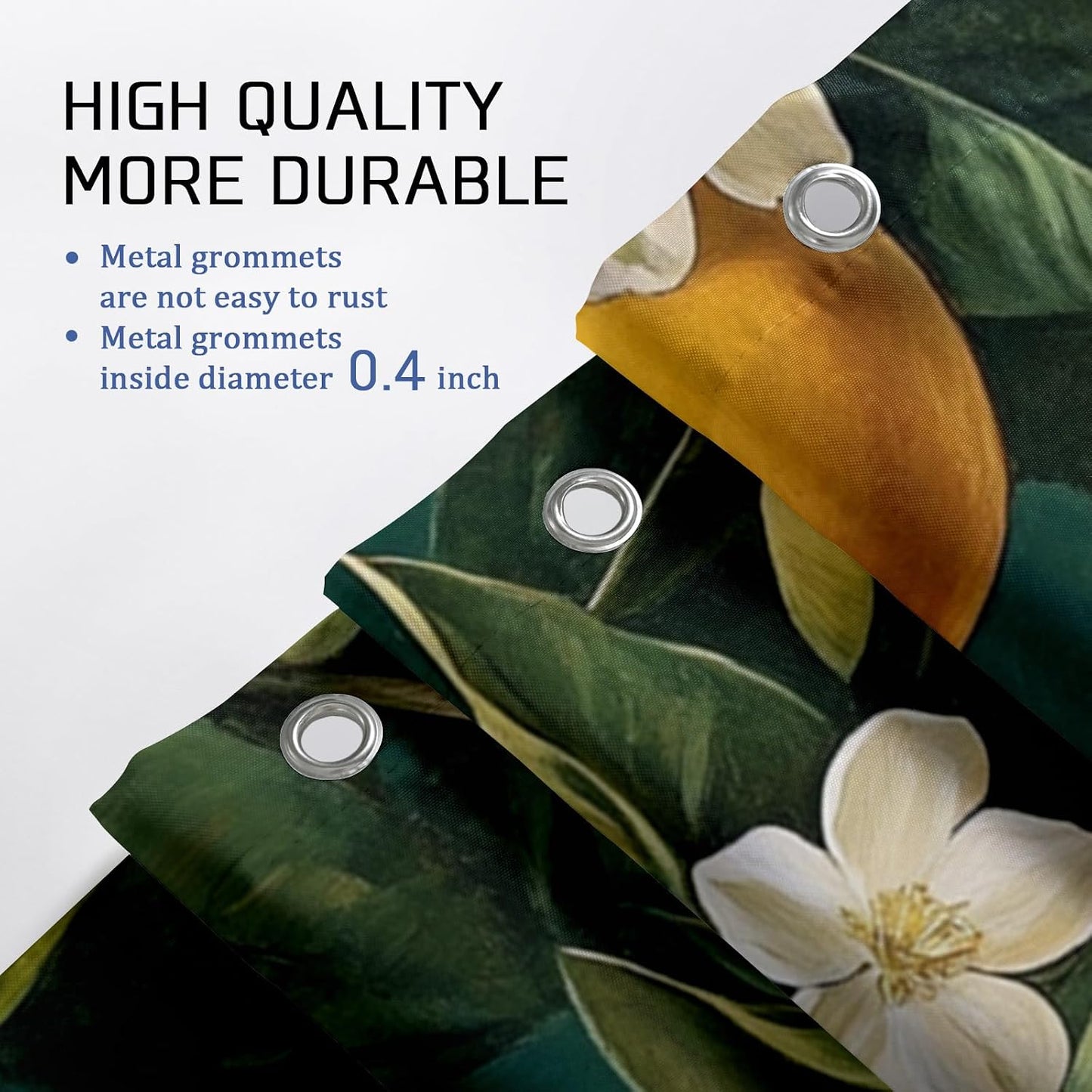 Lemon Shower Curtain, Vibrant Yellow Citrus Bath Curtain for Bathroom Decor, Summer Modern Tropical Style Waterproof Fabric Curtain Set with Hooks 62x72 Inch