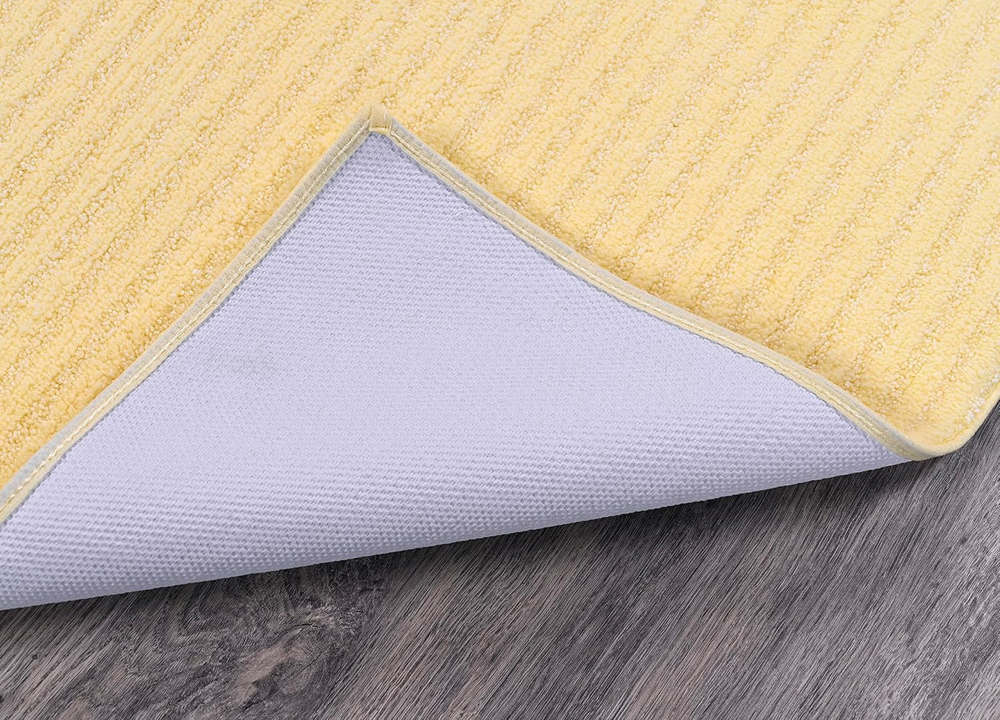 Sheridan Rubber Ducky Yellow 3 Piece Set (21" X 34" Rug, Lid, Contour) Plush Strip Machine Washable Nylon Bath Rug