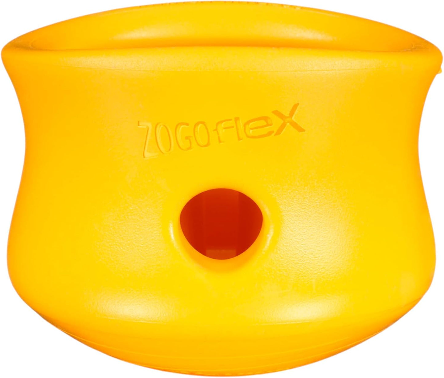 Zogoflex Toppl Interactive Treat Dispensing Puzzle Dog Toy for Mental Stimulation & Enrichment-Holds Kibble & Treats-Lickable, Freezable & Dishwasher Safe-Made in USA-XL-Sunflower Yellow